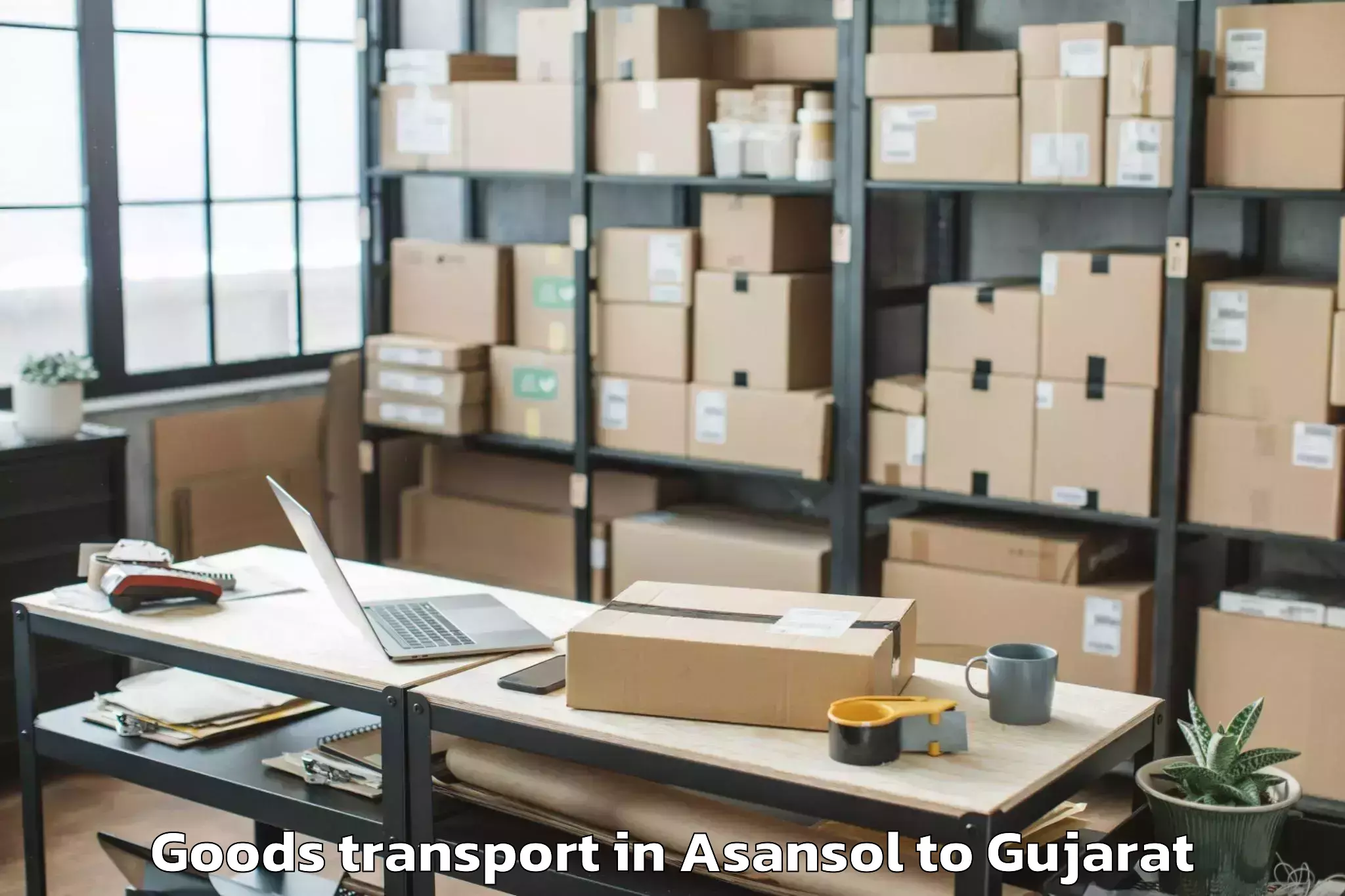 Asansol to Wankaner Goods Transport Booking